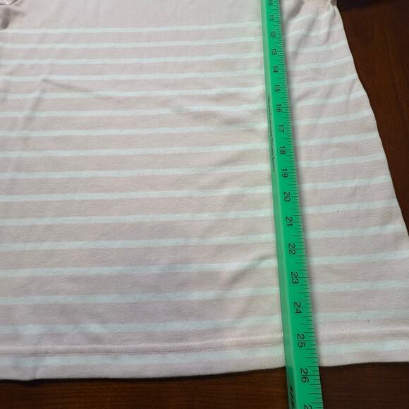 Chaps Pink and White Striped Top Size Large - Picture 4 of 5